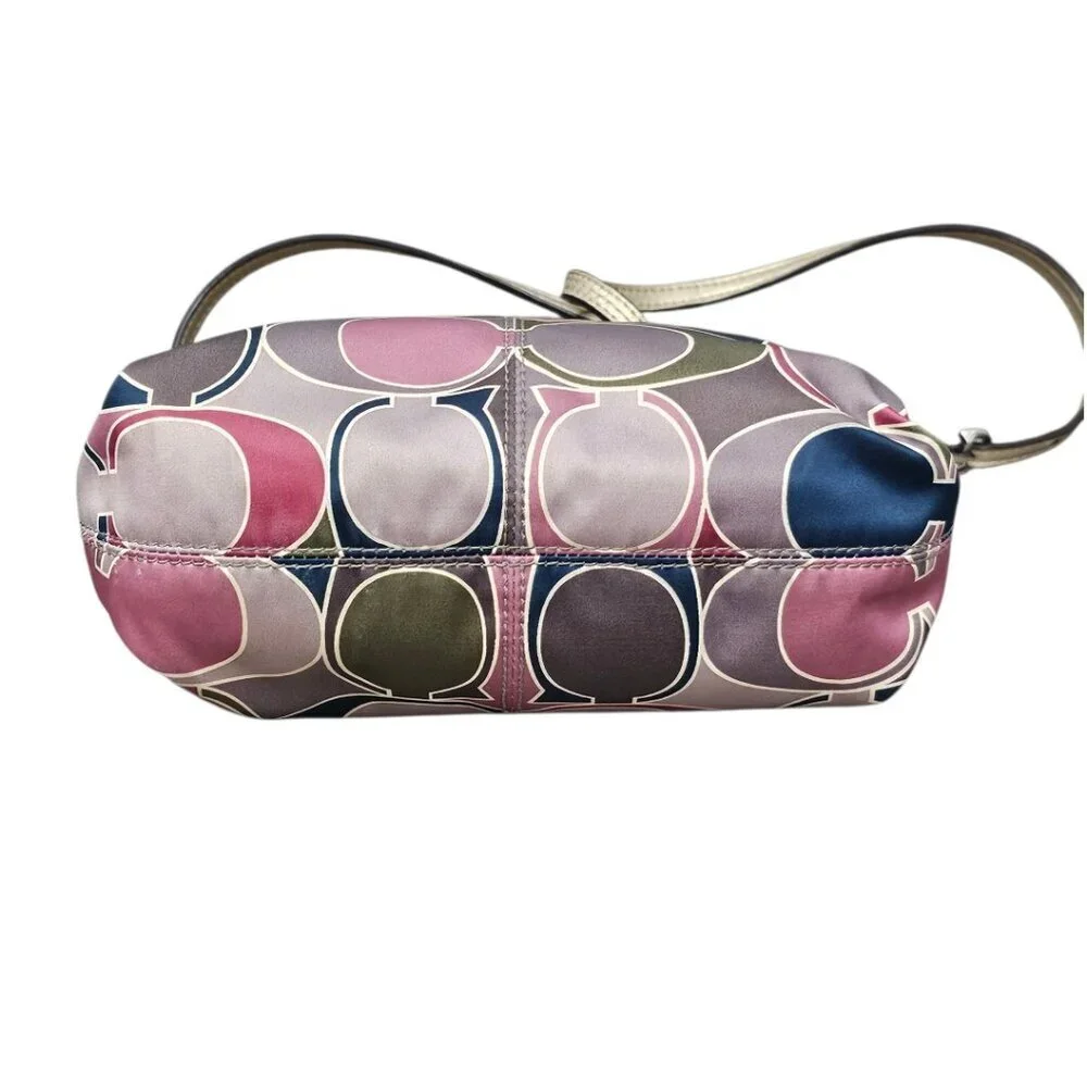 Coach Ashley Scarf Print Y2K Sateen Leather Trim Crossbody Shoulder Bag COA